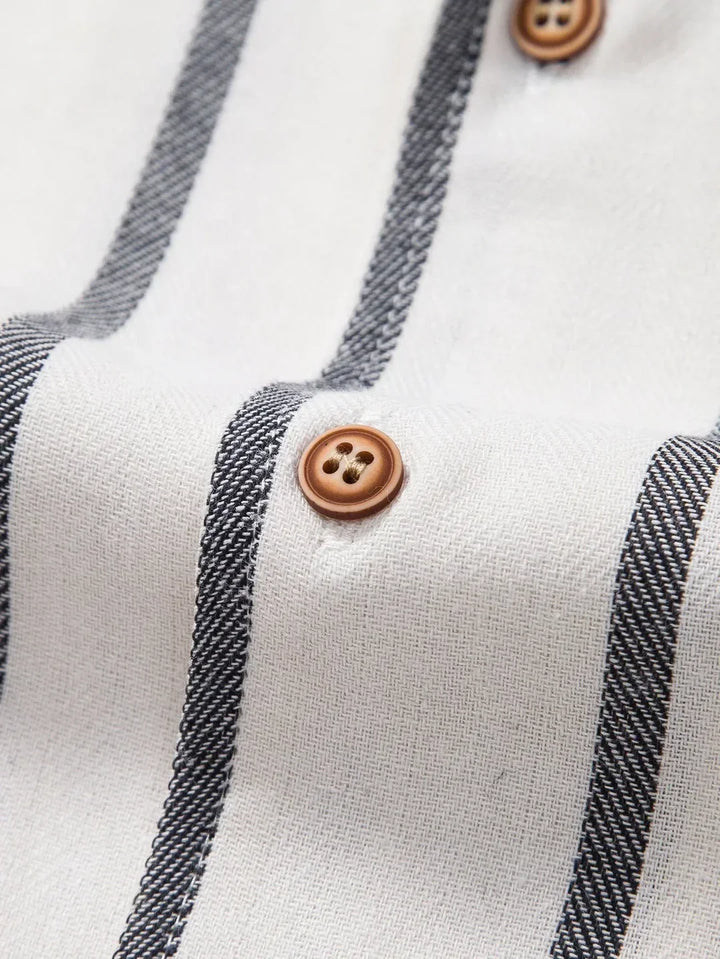Men’s Striped Cuban Shirt & Shorts Set